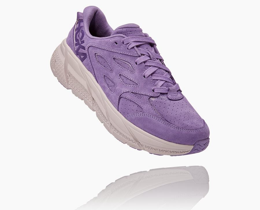 Hoka Clifton L Suede - Women's Walking Shoes - Purple - UK 581USTIYW